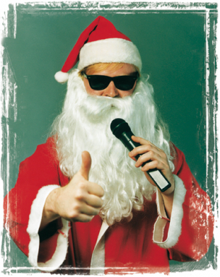 Weihnachtsfeier Frankfurt - singender Santa Claus
